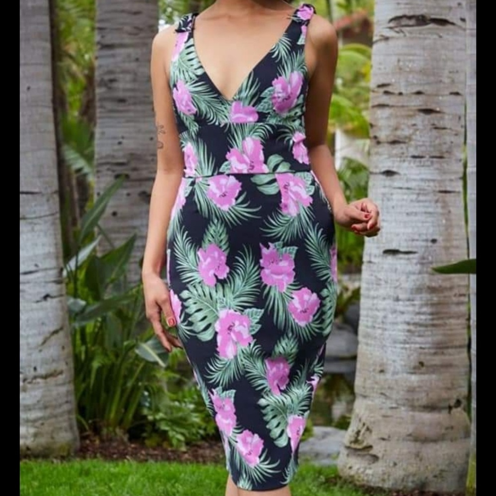3x Pinup Girl pink hibiscus Leanna dress